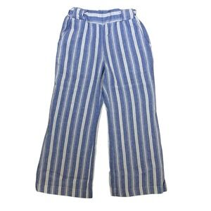 Banjara Blue White Striped Linen Pants Relaxed Summer S